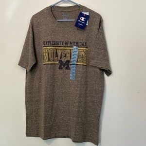Champion Michigan Wolverines short sleeve athletic wear t shirt new with tags lg